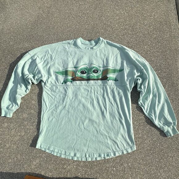 Disney Star Wars The Mandalorian Baby Yoda Spirit Jersey Shirt Small Sweatshirt - Picture 1 of 7